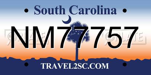 NM77757 South Carolina License Plate