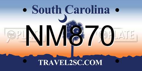 NM870 South Carolina License Plate