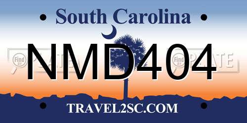 NMD404 South Carolina License Plate