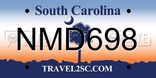 NMD698 South Carolina License Plate