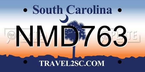 NMD763 South Carolina License Plate