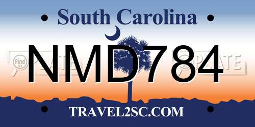 NMD784 South Carolina License Plate