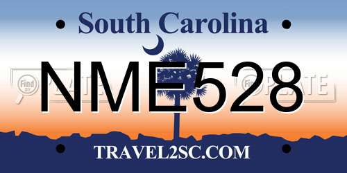 NME528 South Carolina License Plate