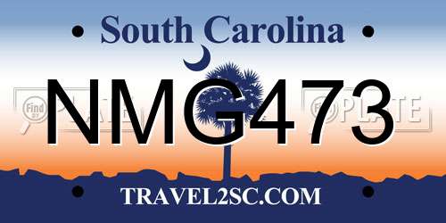 NMG473 South Carolina License Plate
