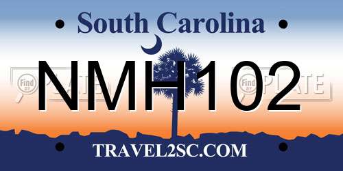 NMH102 South Carolina License Plate