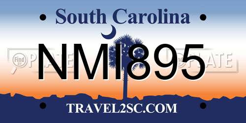 NMI895 South Carolina License Plate