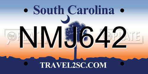 NMJ642 South Carolina License Plate