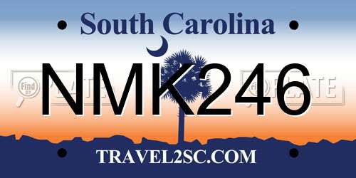 NMK246 South Carolina License Plate