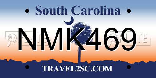 NMK469 South Carolina License Plate