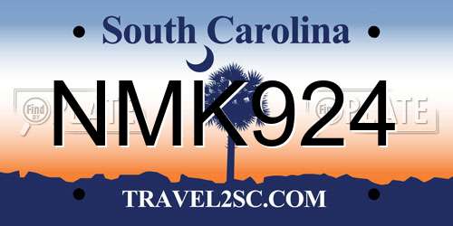 NMK924 South Carolina License Plate