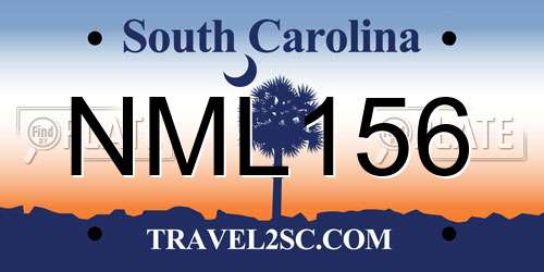 NML156 South Carolina License Plate
