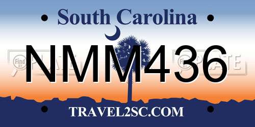 NMM436 South Carolina License Plate