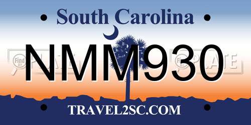 NMM930 South Carolina License Plate