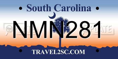 NMN281 South Carolina License Plate