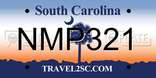 NMP321 South Carolina License Plate