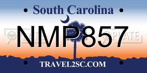 NMP857 South Carolina License Plate
