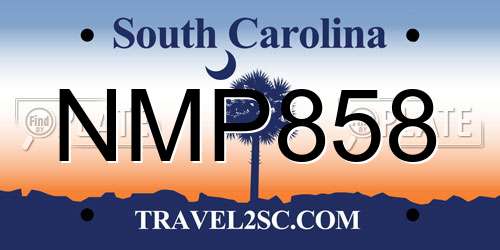 NMP858 South Carolina License Plate