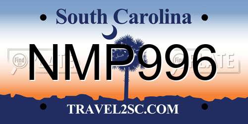 NMP996 South Carolina License Plate