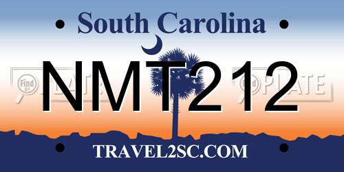 NMT212 South Carolina License Plate