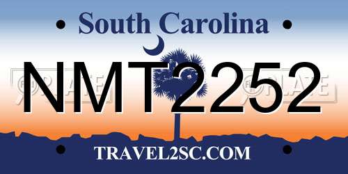 NMT2252 South Carolina License Plate