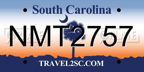 NMT2757 South Carolina License Plate