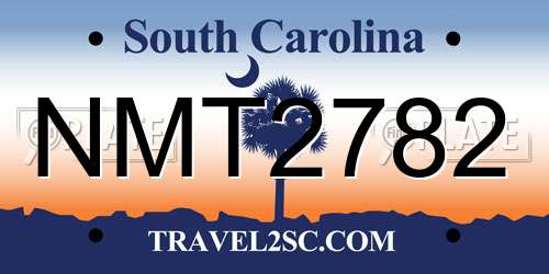 NMT2782 South Carolina License Plate