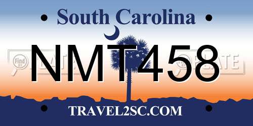 NMT458 South Carolina License Plate