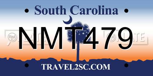 NMT479 South Carolina License Plate