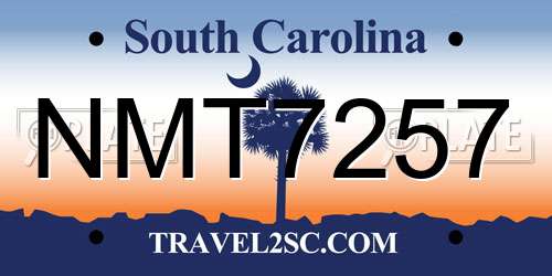 NMT7257 South Carolina License Plate