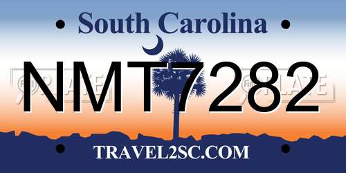 NMT7282 South Carolina License Plate