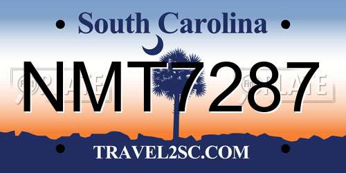 NMT7287 South Carolina License Plate