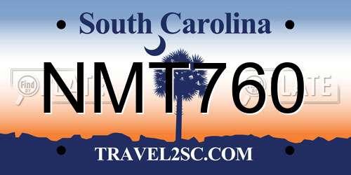 NMT760 South Carolina License Plate