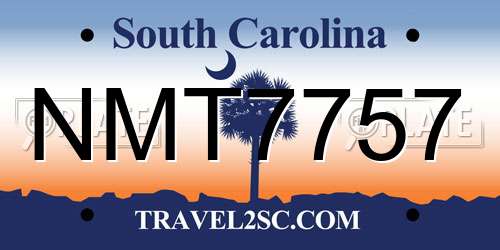 NMT7757 South Carolina License Plate