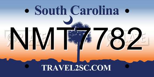 NMT7782 South Carolina License Plate