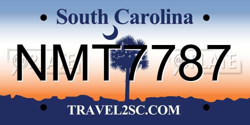NMT7787 South Carolina License Plate