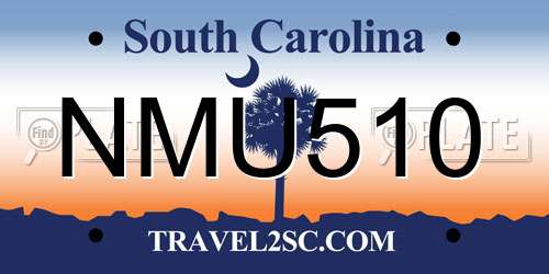 NMU510 South Carolina License Plate