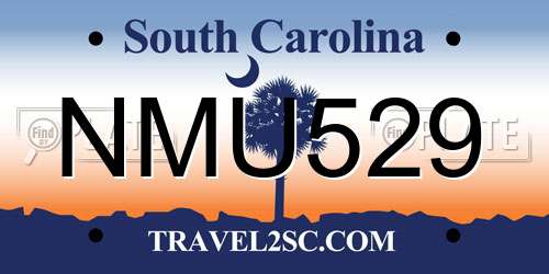 NMU529 South Carolina License Plate