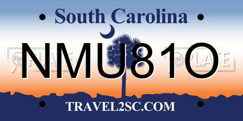 NMU81O South Carolina License Plate