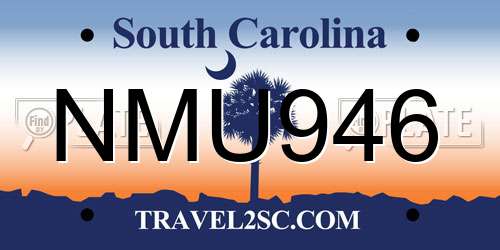 NMU946 South Carolina License Plate