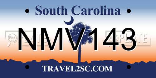 NMV143 South Carolina License Plate