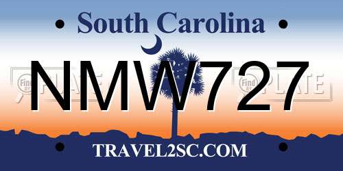 NMW727 South Carolina License Plate