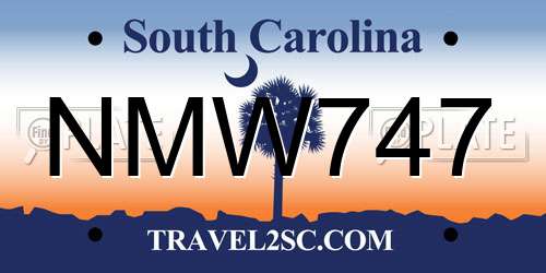 NMW747 South Carolina License Plate