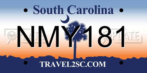 NMY181 South Carolina License Plate