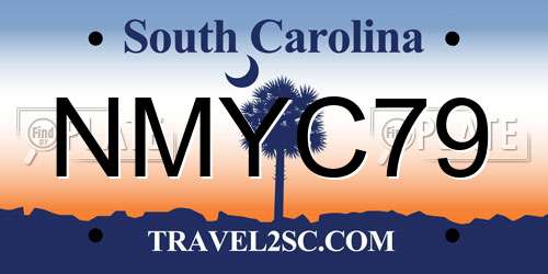 NMYC79 South Carolina License Plate