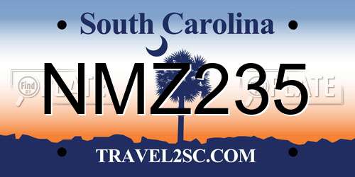 NMZ235 South Carolina License Plate