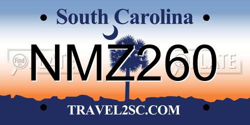 NMZ260 South Carolina License Plate