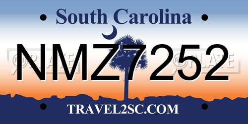 NMZ7252 South Carolina License Plate