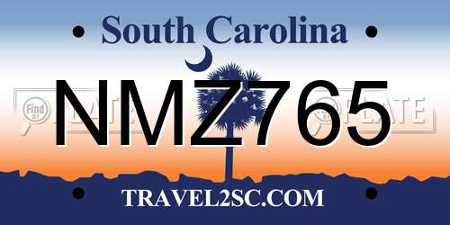NMZ765 South Carolina License Plate