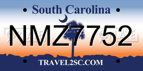 NMZ7752 South Carolina License Plate