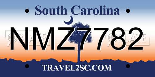 NMZ7782 South Carolina License Plate